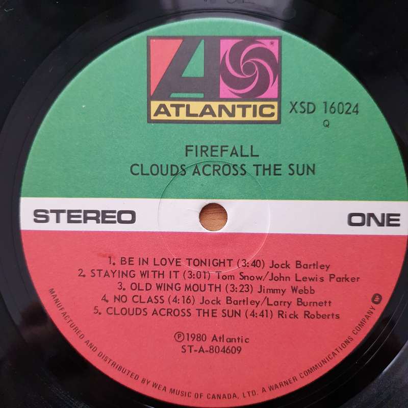 Firefall  Clouds Across The Sun - Vinyl LP Record - Very-Good+ Quality (VG+)