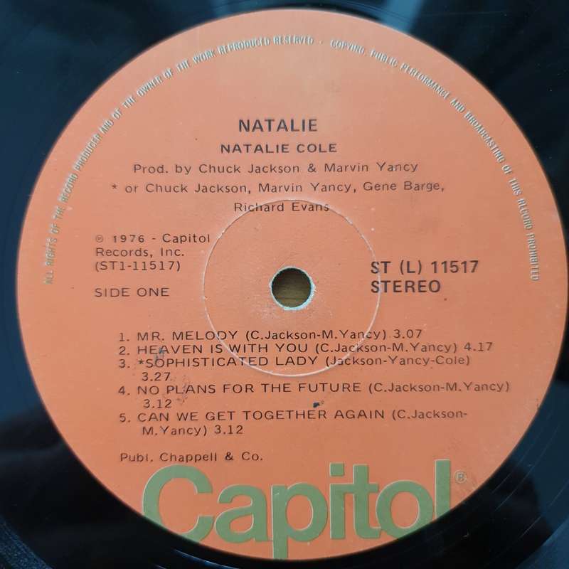 Natalie Cole  Natalie- Vinyl LP Record - Very-Good Quality (VG)  (verry)