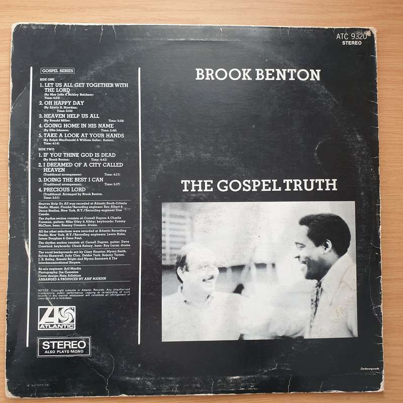 Brook Benton  The Gospel Truth - Vinyl LP Record - Very-Good Quality (VG)  (verry)