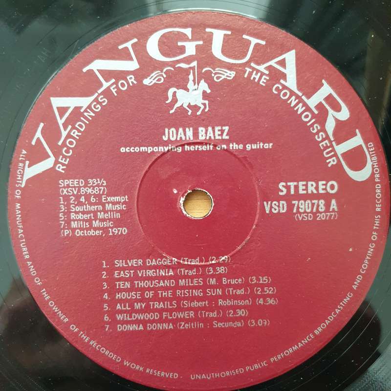 Joan Baez  Joan Baez - Vinyl LP Record - Very-Good+ Quality (VG+) (verygoodplus)