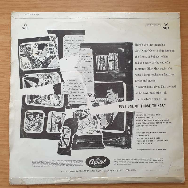 Nat "King" Cole  Just One Of Those Things - Vinyl LP Record - Very-Good- Quality (VG-) (minus)