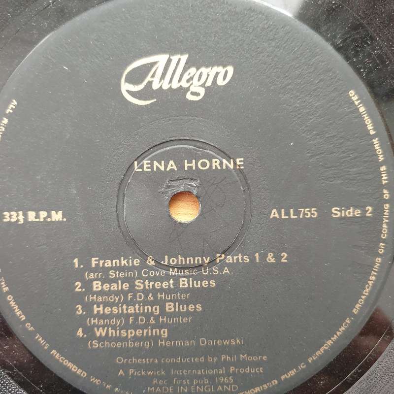 Lena Horne  Lena Horne  Vinyl LP Record - Very-Good+ Quality (VG+) (verygoodplus)