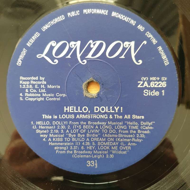 Louis Armstrong  Hello, Dolly! - Vinyl LP Record - Very-Good Quality (VG)  (verry)