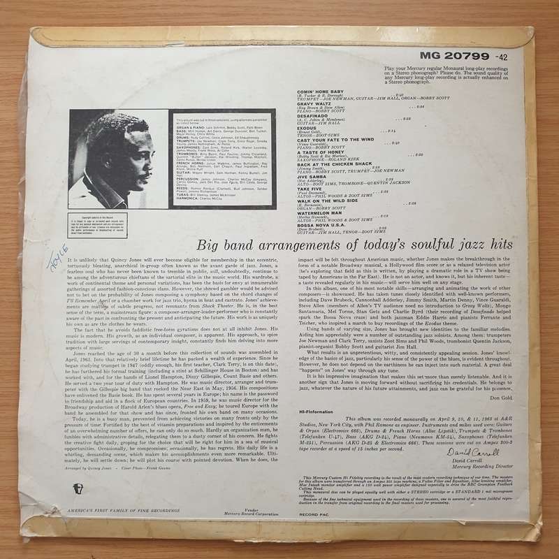 Quincy Jones  Plays Hip Hits - Vinyl LP Record - Very-Good Quality (VG)  (verry)