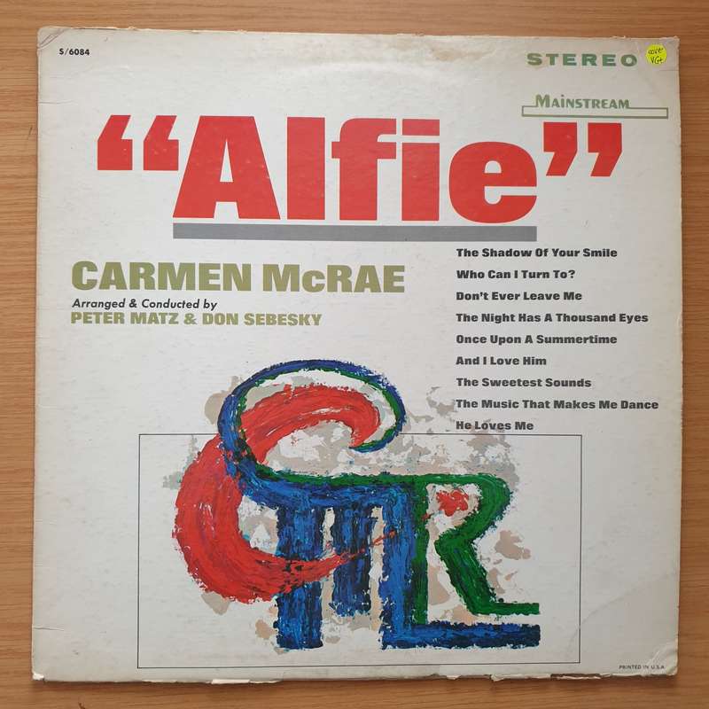 Alfie - Carmen McRae  Vinyl LP Record - Very-Good+ Quality (VG+) (verygoodplus)