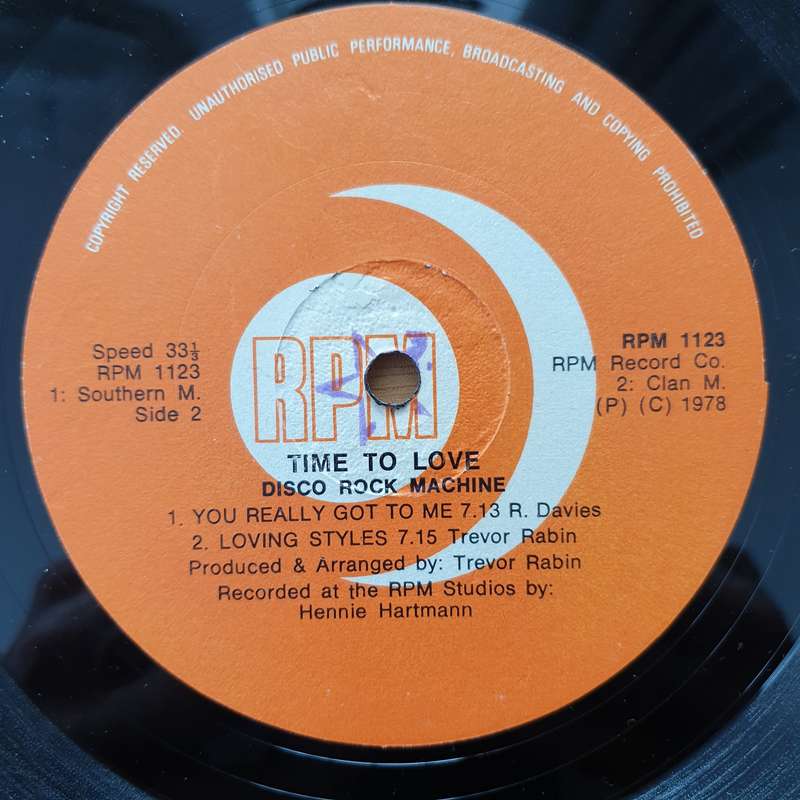 Disco Rock Machine - Time To Love  Vinyl LP Record - Very-Good+ Quality (VG+) (verygoodplus)