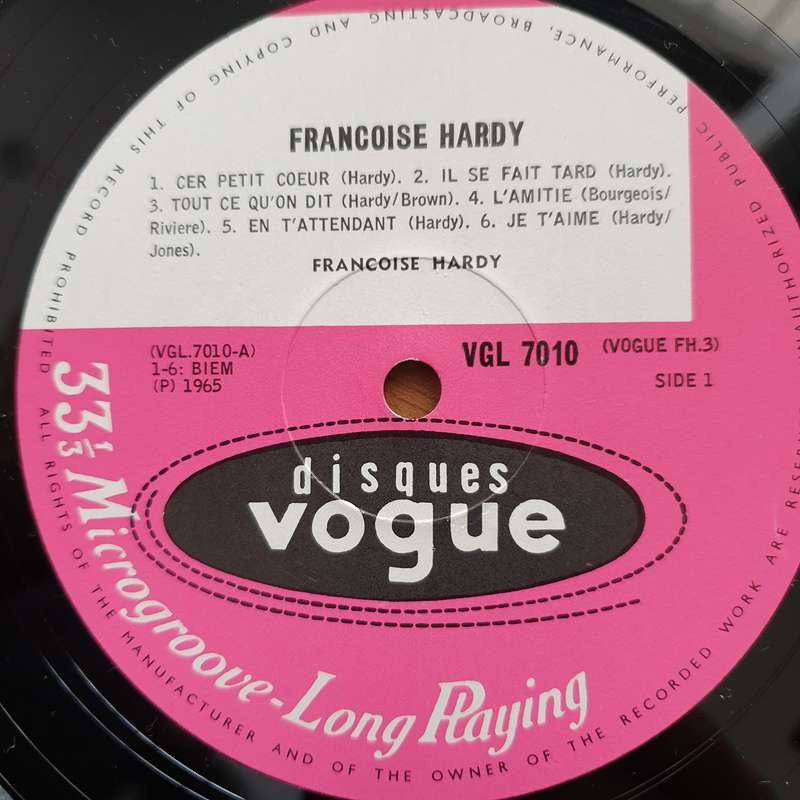 Françoise Hardy  Françoise Hardy - Vinyl LP Record - Very-Good Quality (VG)  (verry)
