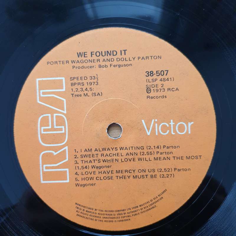 Porter Wagoner & Dolly Parton  We Found It - Vinyl LP Record - Very-Good- Quality (VG-) (minus)