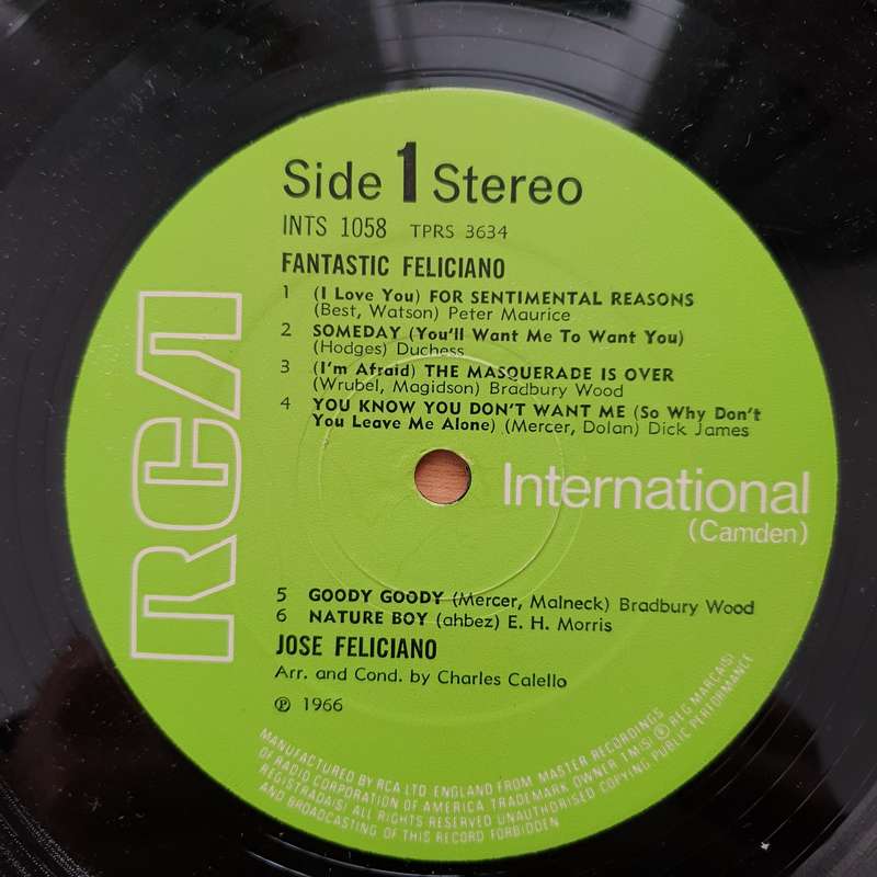 José Feliciano  Fantastic Feliciano - The Voice And Guitar Of José Feliciano - Vinyl LP Reco...