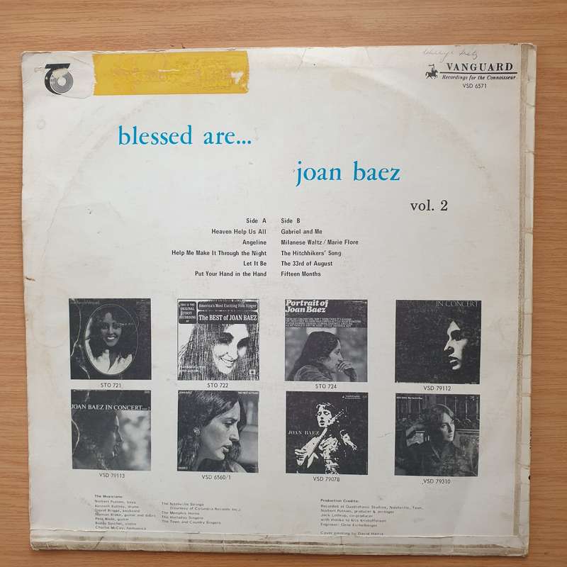 Joan Baez  Blessed Are.. - Vinyl LP Record - Very-Good- Quality (VG-) (minus)