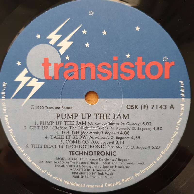Technotronic  Pump Up The Jam -  Vinyl LP Record - Very-Good+ Quality (VG+)