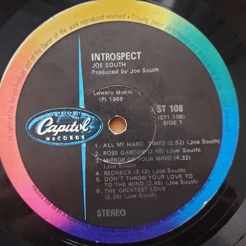 Joe South  Introspect  Vinyl LP Record - Very-Good+ Quality (VG+) (verygoodplus)