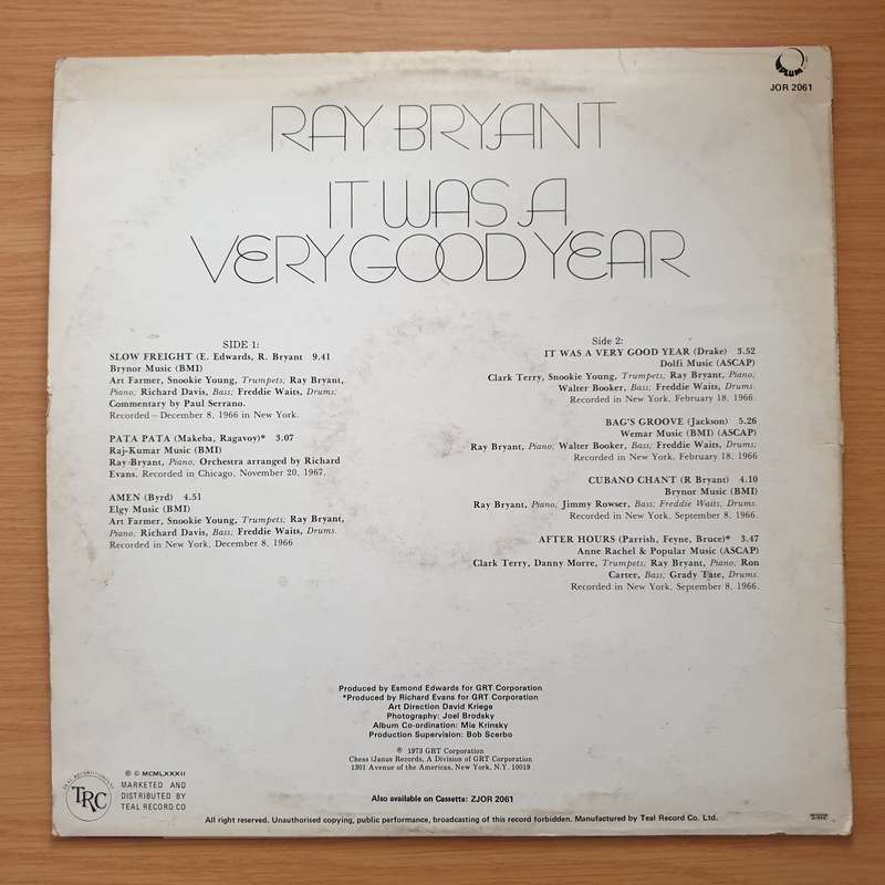 Ray Bryant  It Was A Very Good Year - Vinyl LP Record - Very-Good Quality (VG)  (verry)