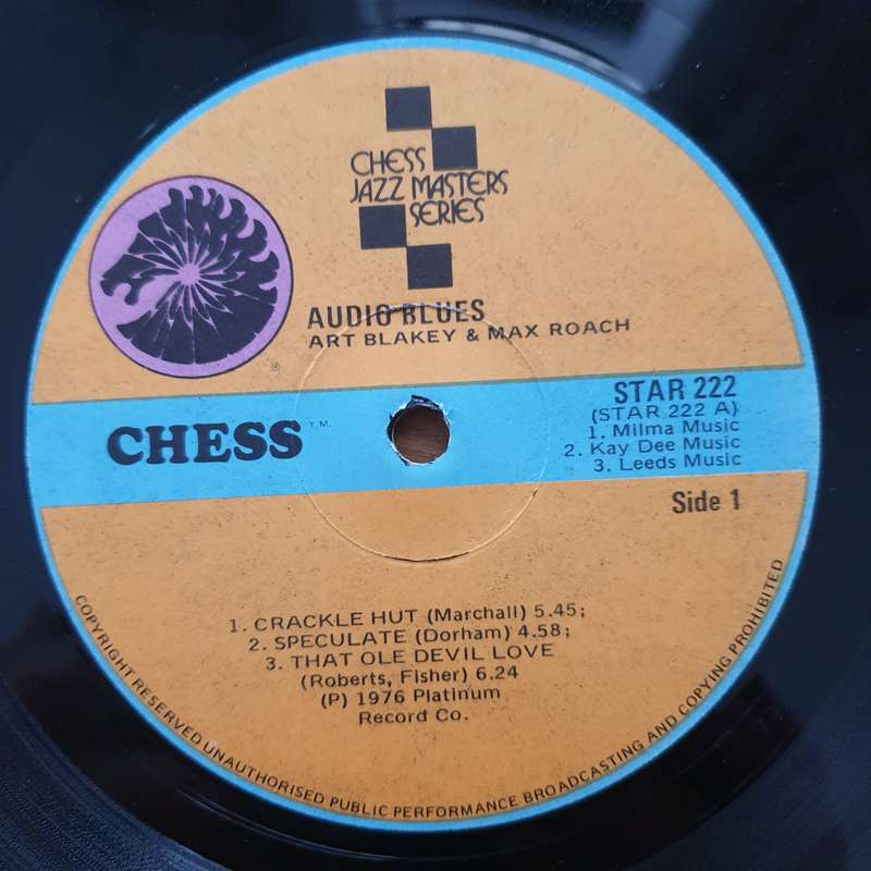 Art Blakely & Max Roach - Audio Blues - Vinyl LP Record - Very-Good Quality (VG)  (verry)