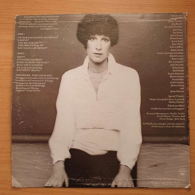 Jane Olivor  Chasing Rainbows - Vinyl LP Record - Very-Good+ Quality (VG+) (verygoodplus)