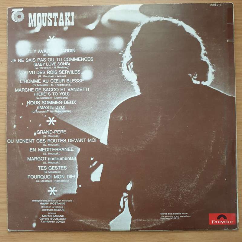 Moustaki  Georges Moustaki - Vinyl LP Record - Very-Good+ Quality (VG+) (verygoodplus)