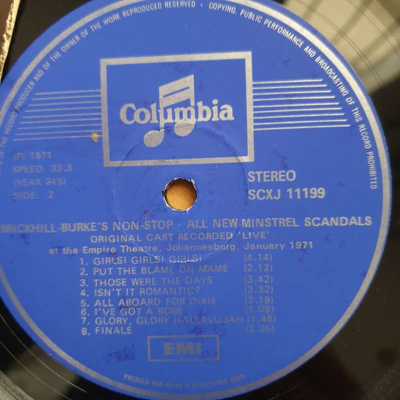Brickhill-Burke's Non Stop Minstrel Scandals - Vinyl LP Record - Very-Good+ Quality (VG+)