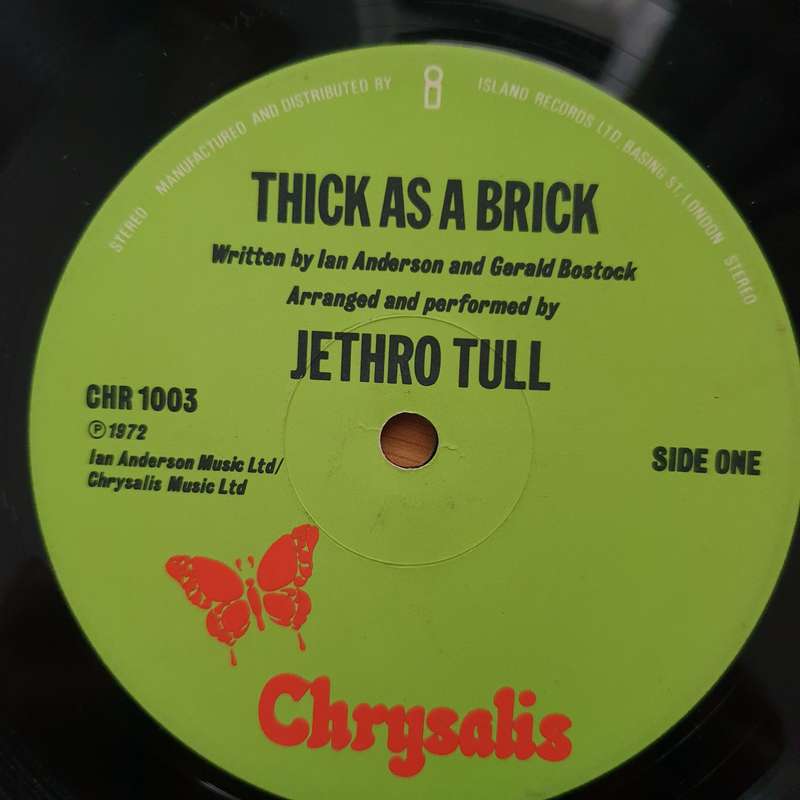 Jethro Tull  Thick As A Brick - Vinyl LP Record - Very-Good- Quality (VG-) (minus)