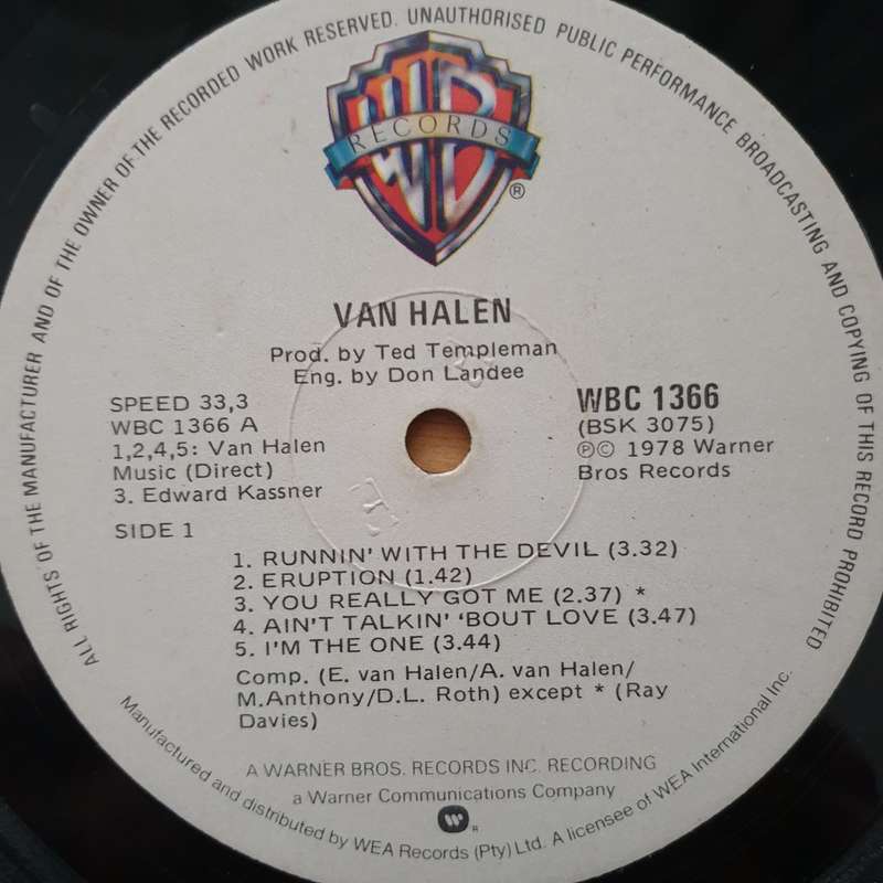 Van Halen  Van Halen - Vinyl LP Record - Very-Good+ Quality (VG+) (verygoodplus)
