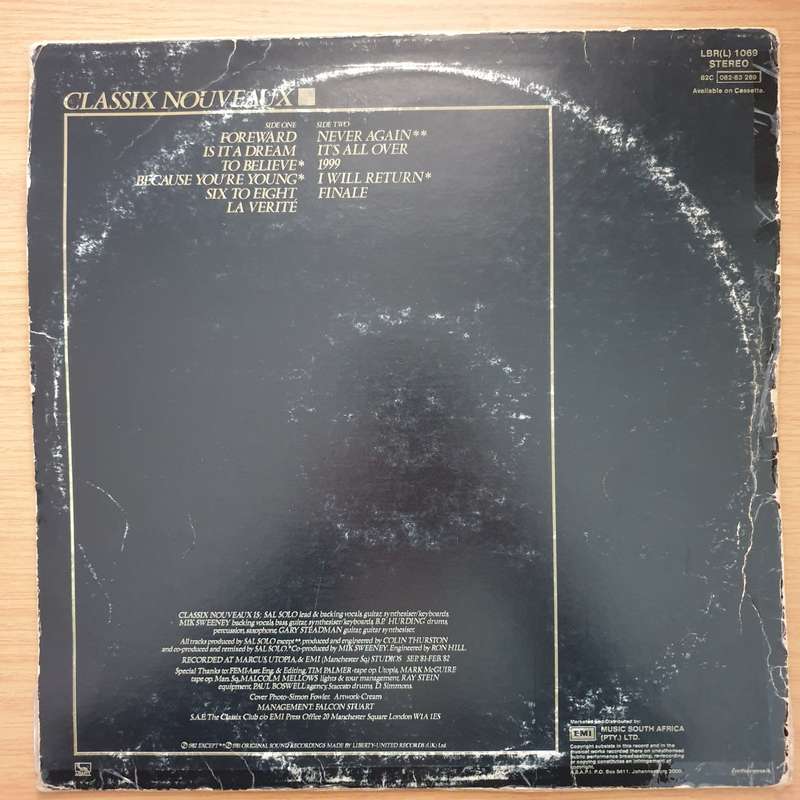 Classix Nouveaux  La Verité - Vinyl LP Record - Very-Good+ Quality (VG+) (verygoodplus)