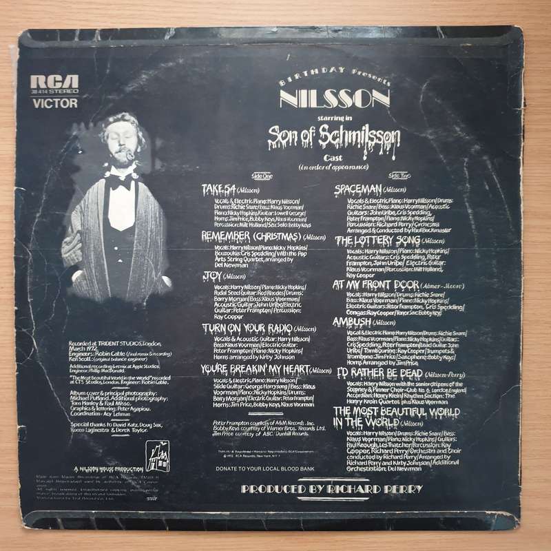 Nilsson  Son Of Schmilsson - Vinyl LP Record - Very-Good- Quality (VG-) (minus)