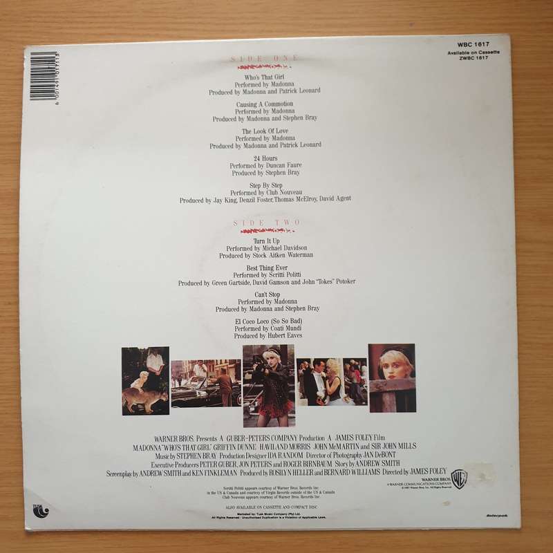 Madonna  Who's That Girl (Original Motion Picture Soundtrack) - Vinyl LP Record - Very-Good...