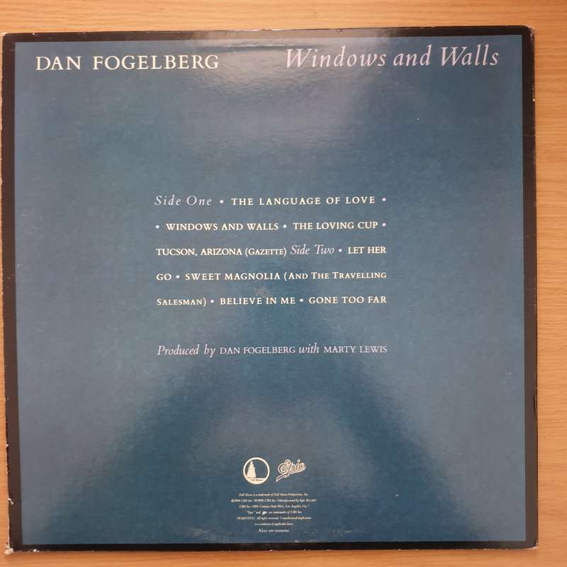 Dan Fogelberg - Windows & Walls - Vinyl Record - Very-Good+ Quality (VG+)