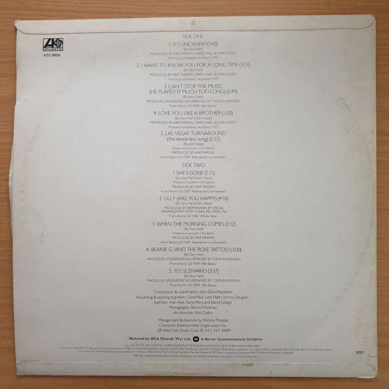 Daryl Hall & John Oates  No Goodbyes - Vinyl LP Record - Very-Good+ Quality (VG+) (verygoodplus)