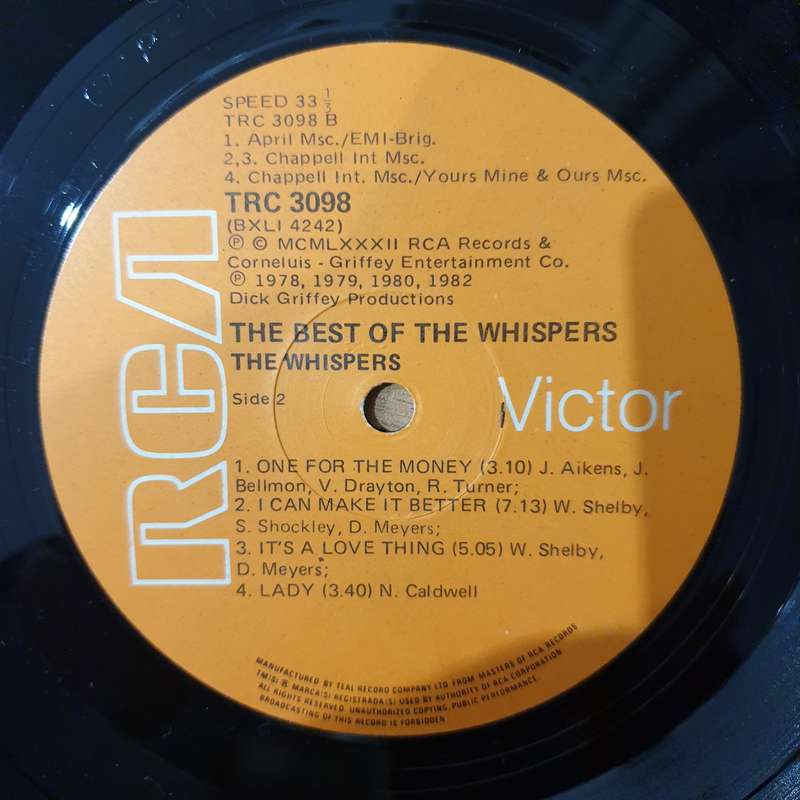The Whispers  The Best Of The Whispers - Vinyl LP Record - Very-Good+ Quality (VG+) (verygoodp...