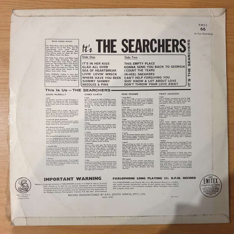 The Searchers  It's The Searchers - Vinyl LP Record - Good+ Quality (G+) (gplus)