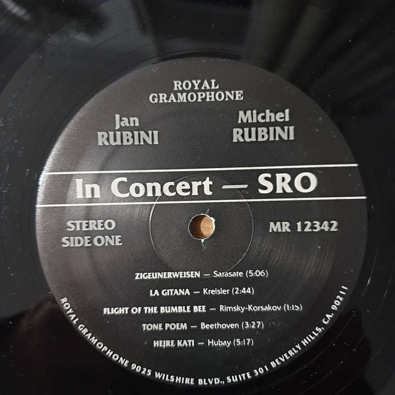 Jan and Michel Rubini - In Concert SRO - Vinyl LP Record - Very-Good+ Quality (VG+) (verygoodplus)