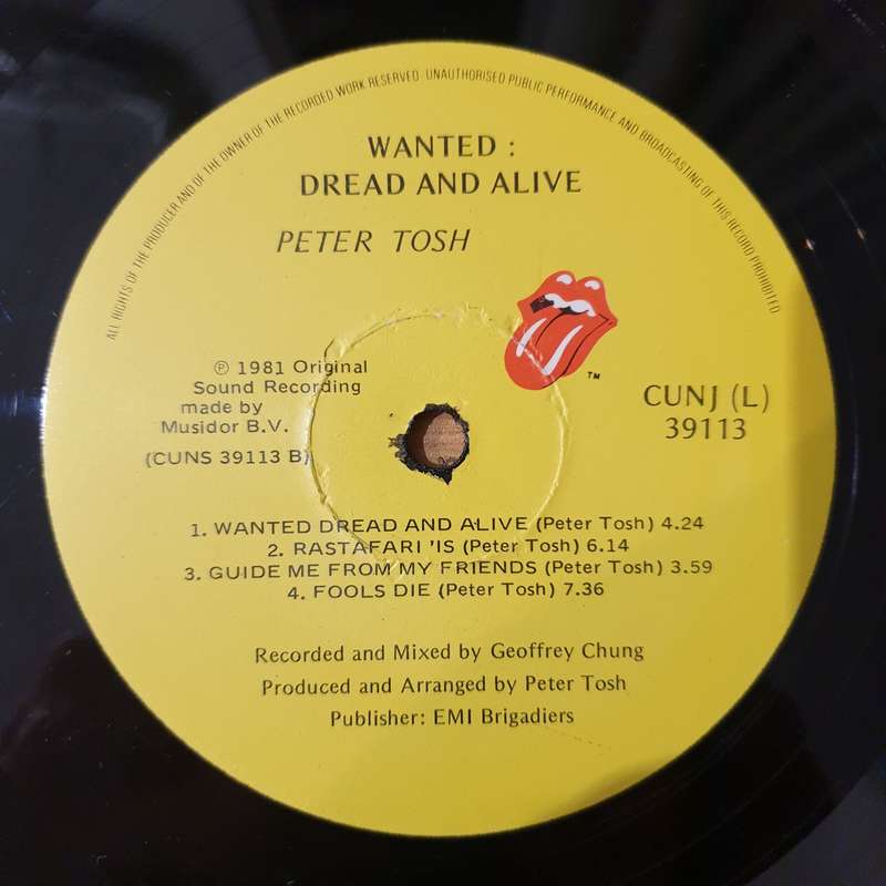 Peter Tosh  Wanted Dread & Alive - Vinyl LP Record - Very-Good Quality (VG)  (verry)