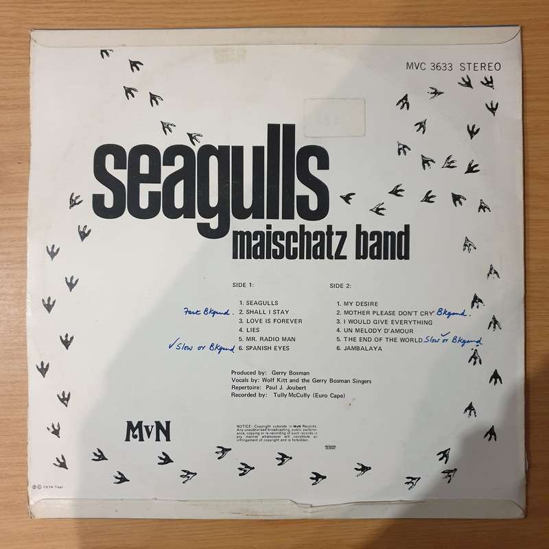 Maischatz Band (Rare SA) - Seagulls with Wolf Kitt and the Gerry Bosman Singers -  Vinyl LP Recor...