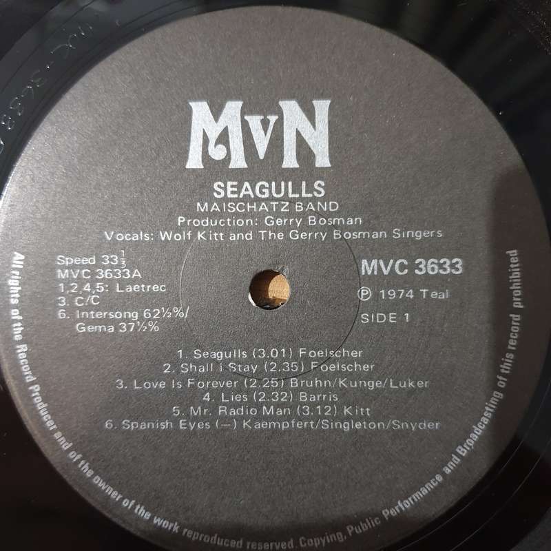 Maischatz Band (Rare SA) - Seagulls with Wolf Kitt and the Gerry Bosman Singers -  Vinyl LP Recor...