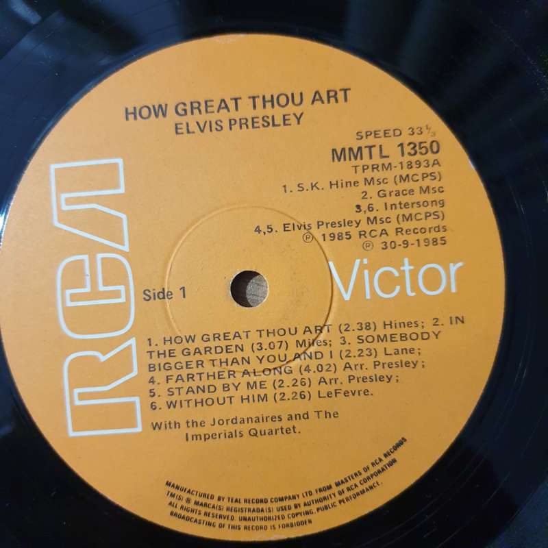 Elvis Presley  How Great Thou Art - Vinyl LP Record - Very-Good- Quality (VG-) (minus)