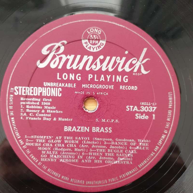 Henry Jerome And His Orchestra  Brazen Brass - Vinyl LP Record - Vinyl LP Record - Very-Good Q...