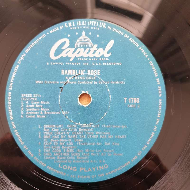 Nat King Cole - Ramblin' Rose - Vinyl LP Record - Very-Good- Quality (VG-) (minus)