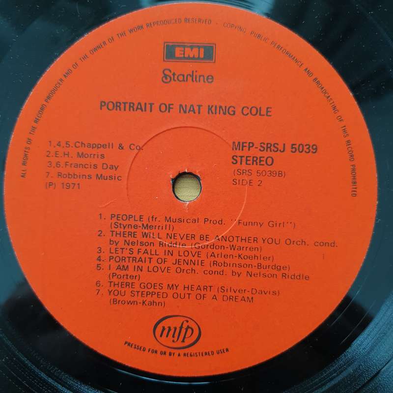 Portrait of Nat King Cole  Vinyl LP Record - Opened  - Good+ Quality (G+)