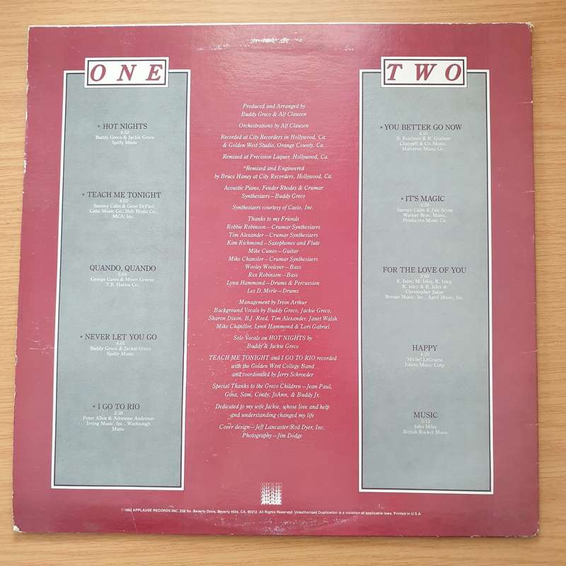 Buddy Greco & Visions  Hot Nights Vinyl LP Record - Very-Good+ Quality (VG+) (verygoodplus)