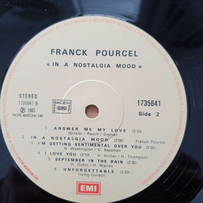 Franck Pourcel  In A Nostalgia Mood  Vinyl LP Record - Very-Good+ Quality (VG+) (verygoodplus)