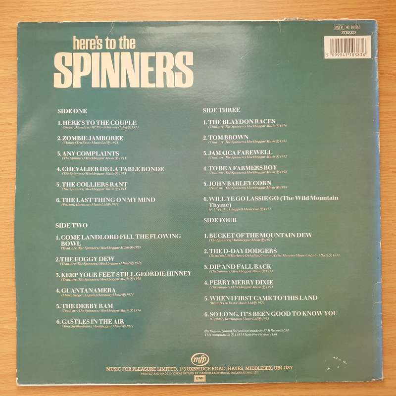 The Spinners  Here's To The Spinners  Vinyl LP Record - Very-Good+ Quality (VG+) (verygoodp...