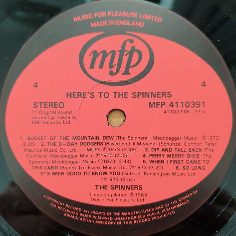 The Spinners  Here's To The Spinners  Vinyl LP Record - Very-Good+ Quality (VG+) (verygoodp...