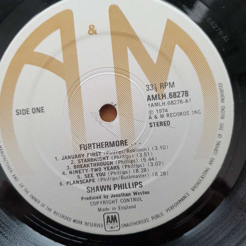 Shawn Phillips  Furthermore  Vinyl LP Record - Very-Good+ Quality (VG+) (verygoodplus)