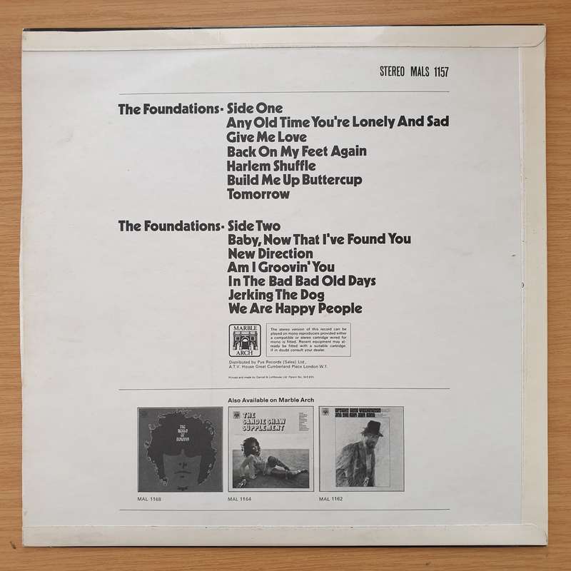 The Foundations  The Foundations (UK) - Vinyl LP Record - Very-Good+ Quality (VG+)
