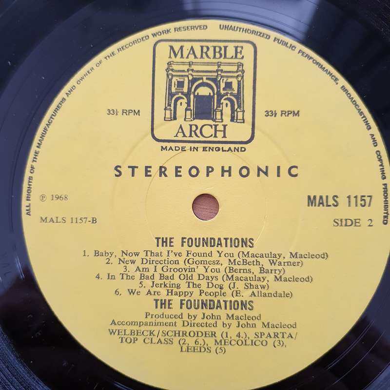 The Foundations  The Foundations (UK) - Vinyl LP Record - Very-Good+ Quality (VG+)