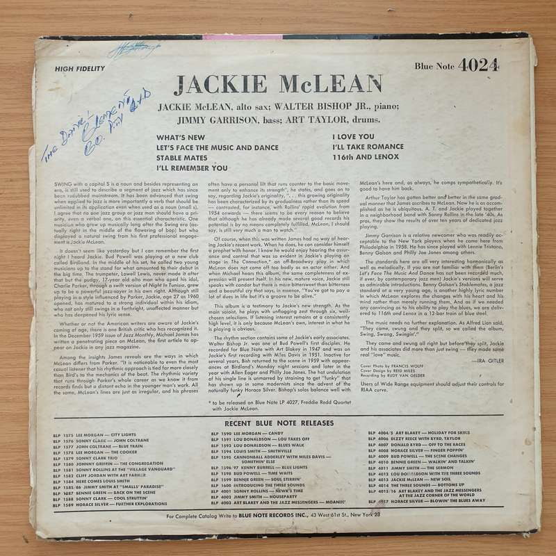 Jackie McLean  Swing, Swang, Swingin' - Vinyl LP Record - Good+ Quality (G+) (gplus)