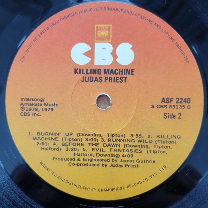Judas Priest  Killing Machine -  Vinyl LP Record - Very-Good Quality (VG)  (verry)