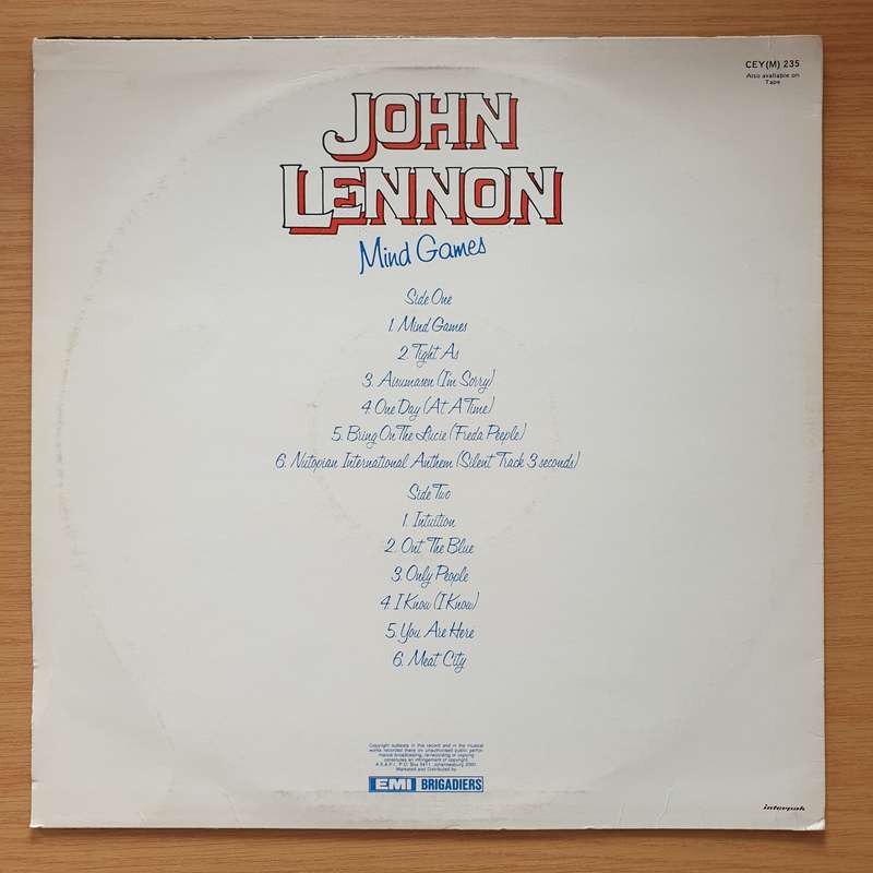 John Lennon - Mind Games (Celebrity) - Vinyl LP Record - Very-Good+ Quality (VG+)