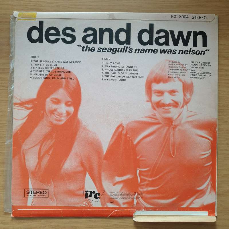 Des And Dawn  The Seagull's Name Was Nelson - Vinyl LP Record - Very-Good+ Quality (VG+) (very...