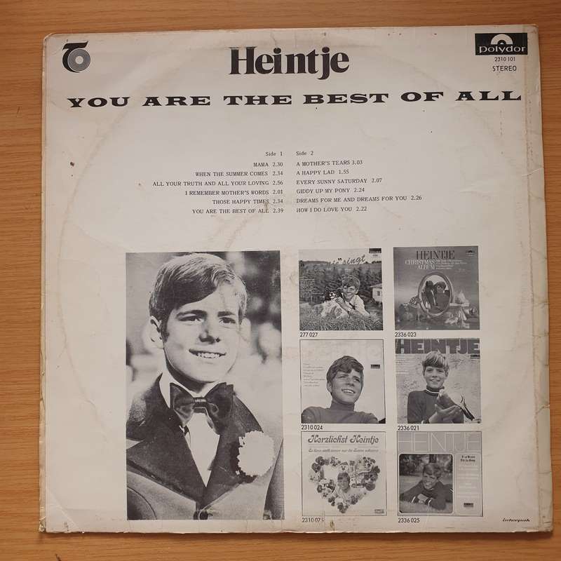 Heintje  You Are The Best Of All - Vinyl LP Record - Very-Good Quality (VG)  (verry)